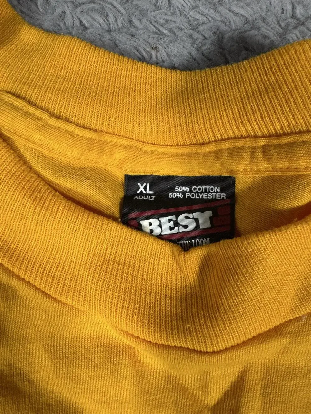 Vintage Fruit Of The Loom Shirt Mens XL Yellow Michigan Golden Gloves Boxing